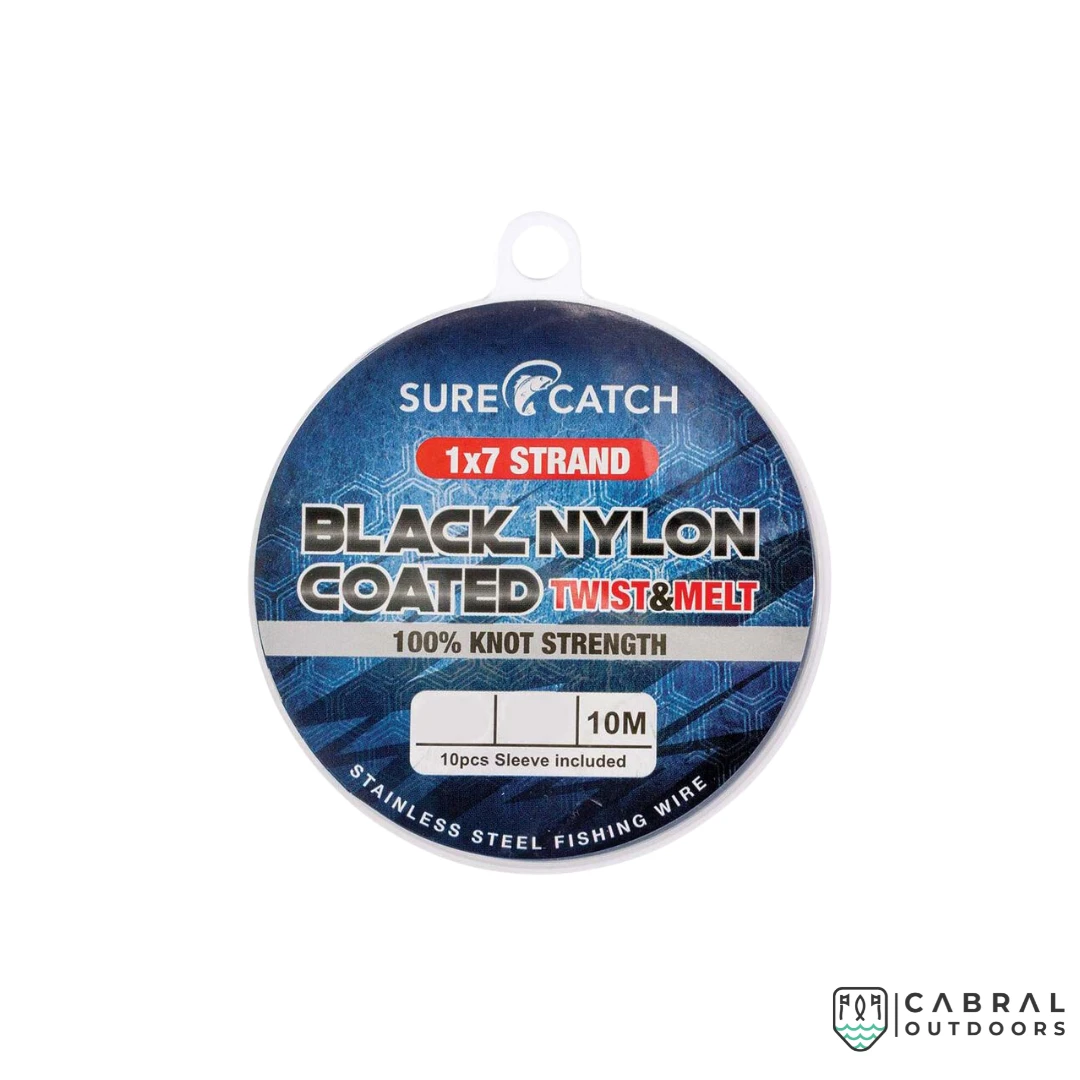 Sure Catch Black Nylon Coated Wire Leader 4 Sure Catch Black Nylon Coated Wire Leader