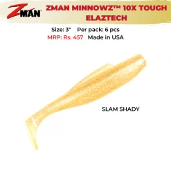 Lures Zman SLAM SHADY MINNOWZ™ 10X Tough ElaZtech® 3INCH | Pack Of 6pcs
