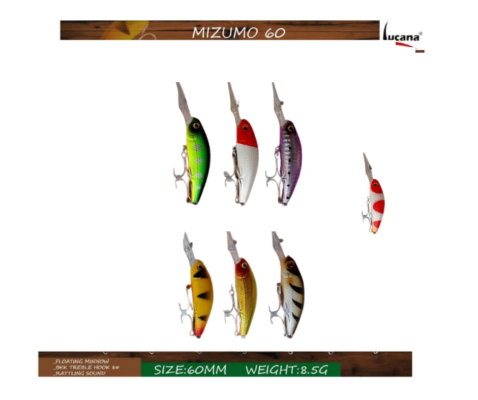 Lucana Mizumo 60mm/8.5g, 1pcs/pkt Lures 3 Lucana Mizumo 60mm/8.5g, 1pcs/pkt Lures