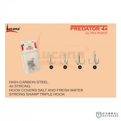 Hooks Lucana Predator 4X Ultra Point Treble Hook | Size:1-6