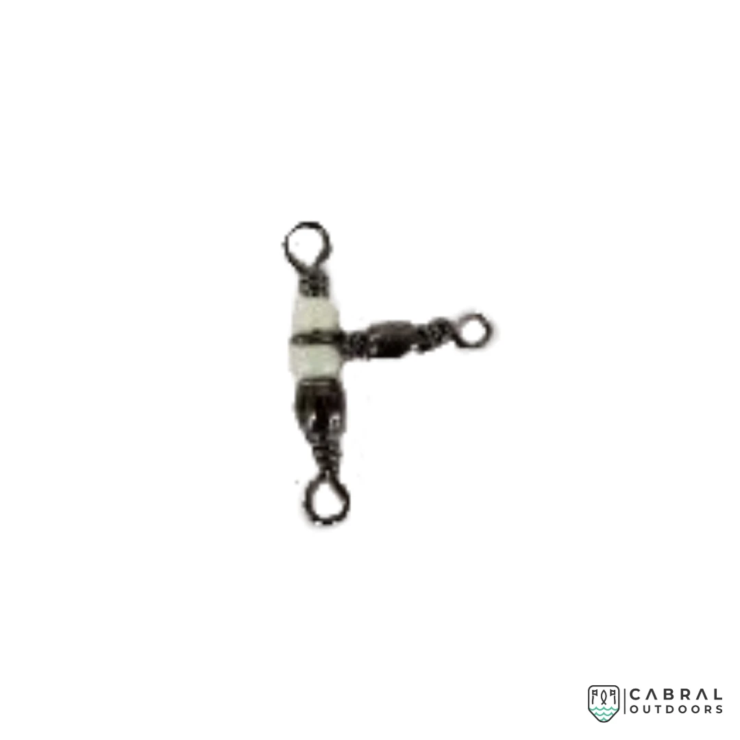NT Swivel NT Brass Barrel Triple Swivel (Luminous Beads) B-Type | Size: 7 Terminal Tackles