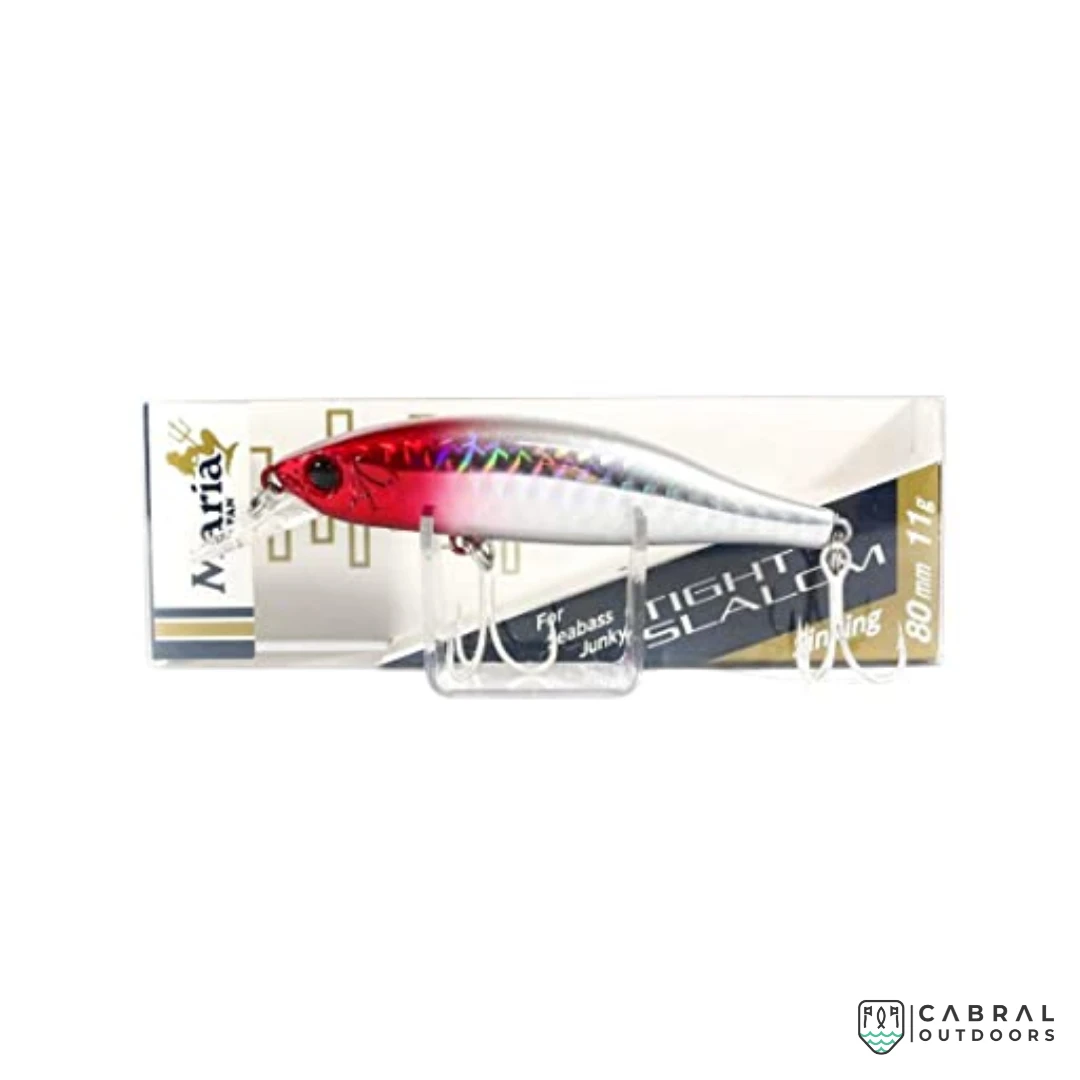 Lures Maria Tight Slalom Sinking Minnow | Size: 80mm | 11g 6 Lures Maria Tight Slalom Sinking Minnow | Size: 80mm | 11g