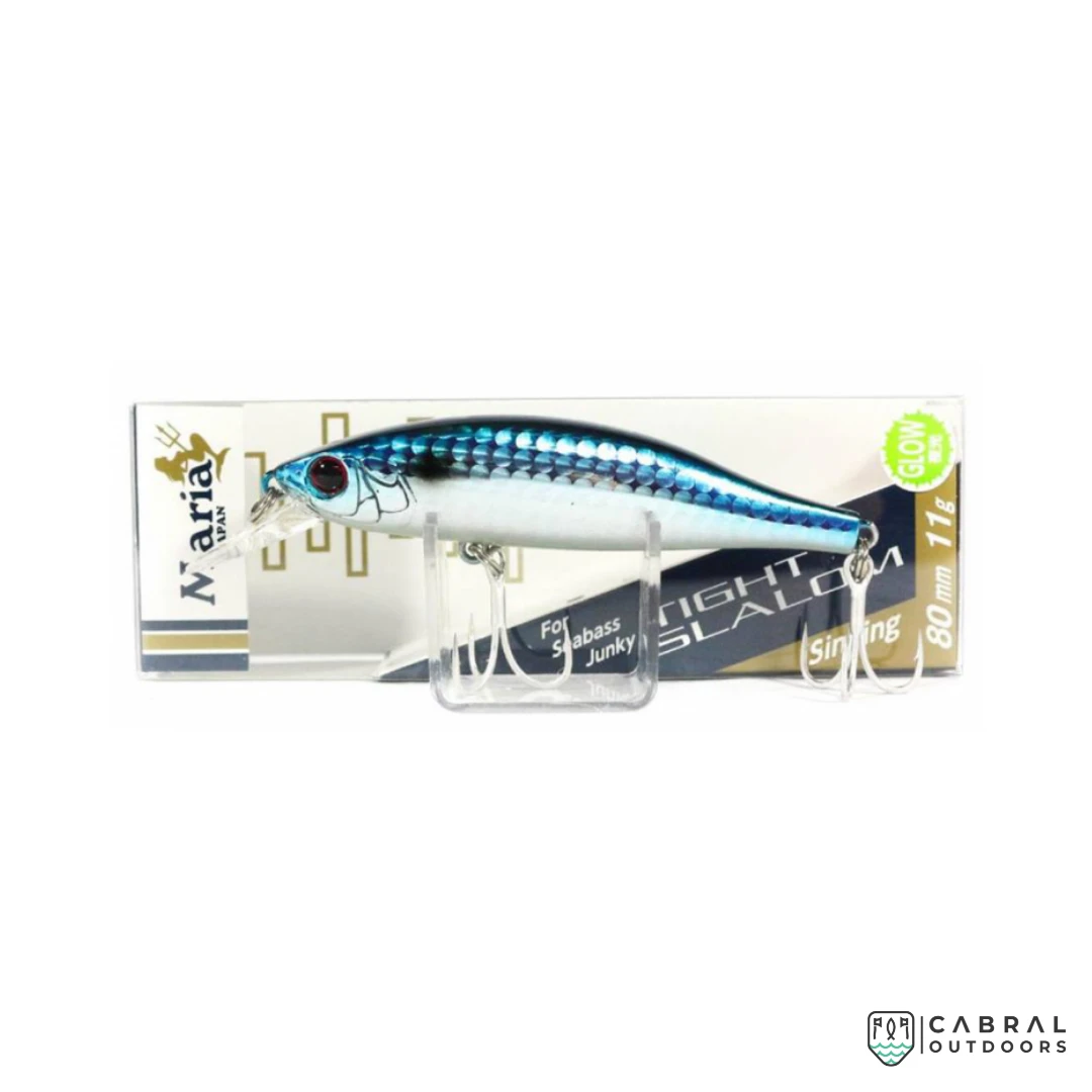 Lures Maria Tight Slalom Sinking Minnow | Size: 80mm | 11g 5 Lures Maria Tight Slalom Sinking Minnow | Size: 80mm | 11g