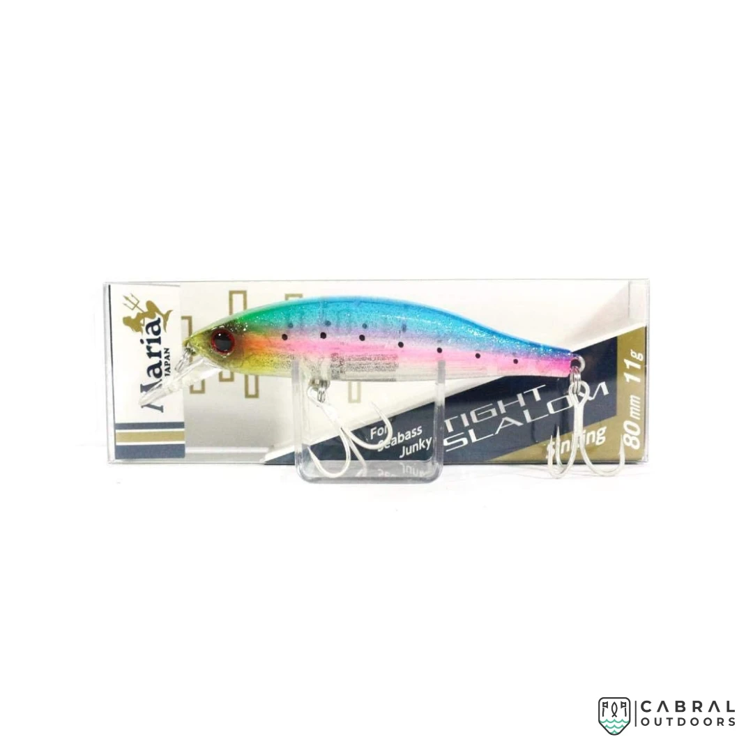 Lures Maria Tight Slalom Sinking Minnow | Size: 80mm | 11g 4 Lures Maria Tight Slalom Sinking Minnow | Size: 80mm | 11g