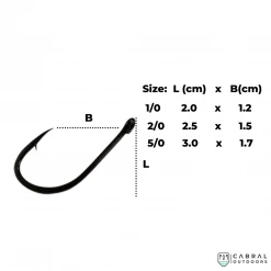 Pioneer Ichiban Live-Bait Hi-Carbon HC57307-BN Hooks | Size: 1/0-5/0 | 20 Pcs/pk