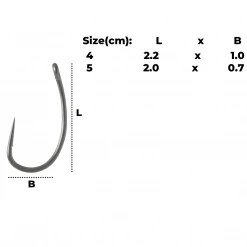 VMC Mystic Carp Curve Shank 7025NT Hook | Size 4 And 5 | 10pcs/pkt Hooks