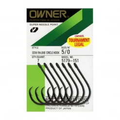 Owner 5179-151 SSW In-Line Circle Hook | Size : 5/0 | 7 Pcs Per Pack
