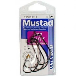 Hooks Mustad Megabite Pro Select Ultra Point Worm Hook 37177BLN | Size: 4 - 5/0