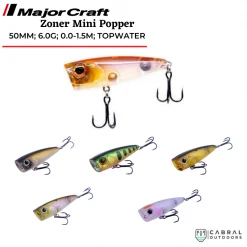 MajorCraft Zoner Mini Popper 50 Hard Bait ZMPP50 | 6.0g Lures