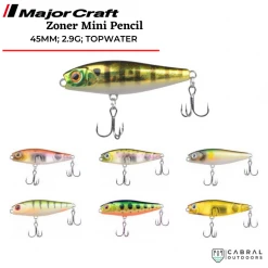 CABRAL OUTDOORS Sales 62 MajorCraft Zoner Mini Pencil 45 Hard Bait ZMPC45 | 2.9g Lures