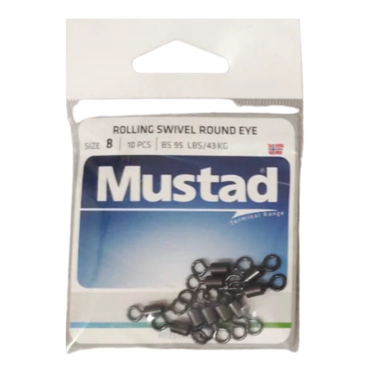 Terminal Tackles Mustad Rolling Swivel Round Eye | Size: 4, 6 ,8 And 10 6 Terminal Tackles Mustad Rolling Swivel Round Eye | Size: 4, 6 ,8 And 10