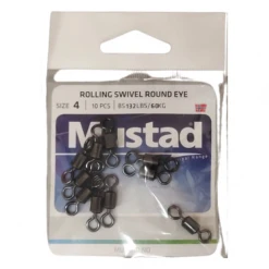 Terminal Tackles Mustad Rolling Swivel Round Eye | Size: 4, 6 ,8 And 10 8 Terminal Tackles Mustad Rolling Swivel Round Eye | Size: 4, 6 ,8 And 10