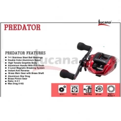 Reels Lucana Predator 200 Baitcasting Reel