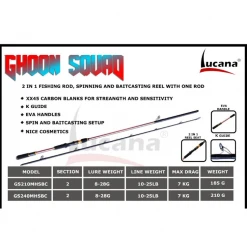 Lucana Ghoon Squad K-Guide 7ft And 8ft 2 In 1 Fishing Rod
