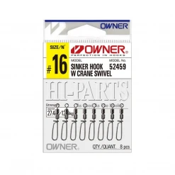 Owner Sinker Hook With Crane Swivel 52459 | Size: 8-18