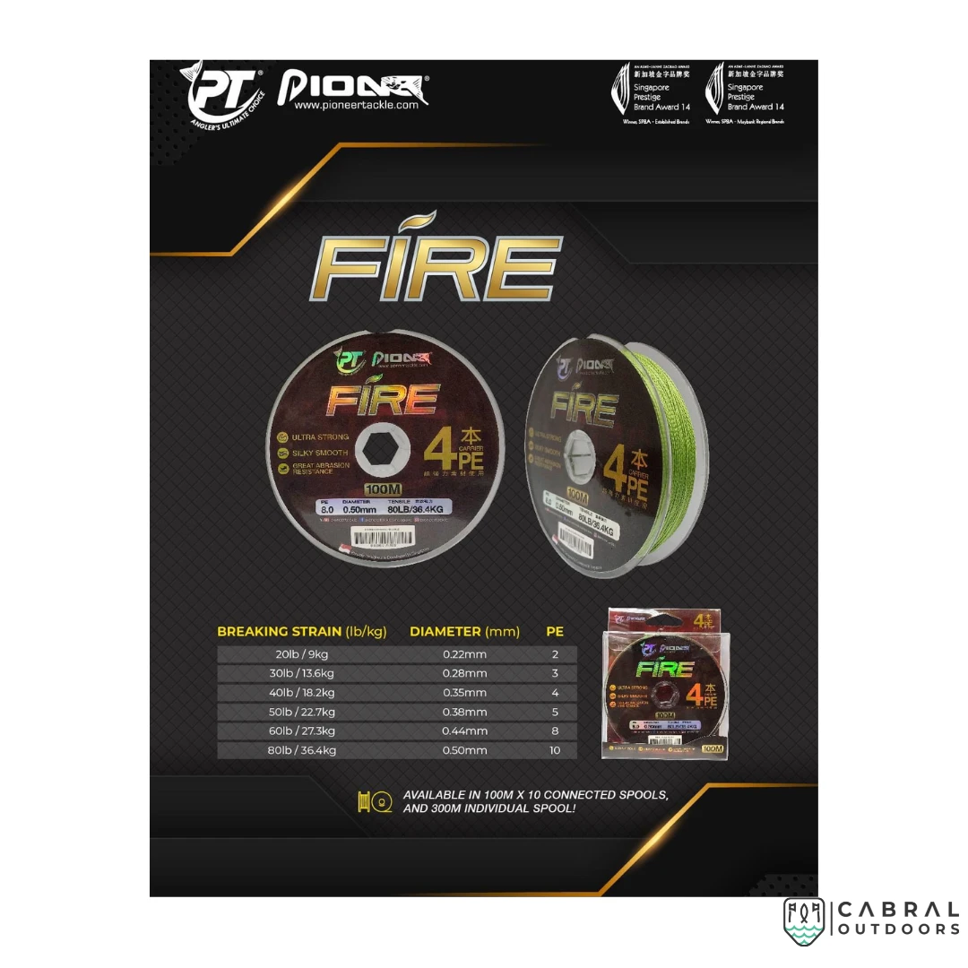 Pioneer Fire X4 100M Braid Line | 33lb-60lb 3 Pioneer Fire X4 100M Braid Line | 33lb-60lb