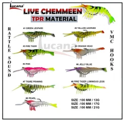 Lucana Live Chemmeen Shrimp Lure | Size: 10cm I 13-21g Lures