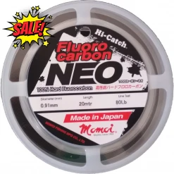 Momoi Hi-Catch Neo Fluoro Carbon Leader 20mtr | 40lb-80lb | 0.62mm-0.91mm | Clear Line